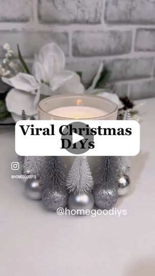 Christmas Candle Holders Diy, Dollar Tree Candle Holders, Dollar Tree Candles, Christmas Candle Centerpiece, Candle Holder Crafts, Dollar Tree Christmas Decor, Christmas Tree Candle Holder, Christmas Crafty, Christmas Candle Decorations