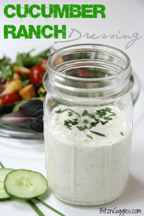 Cucumber Ranch Dressing, Cucumber Ranch, Salad Appetizer Cups, Buttermilk Ranch, Doner Kebab, Creamy Cucumbers, Salad Dressing Recipes Homemade, Homemade Ranch Dressing, Homemade Buttermilk