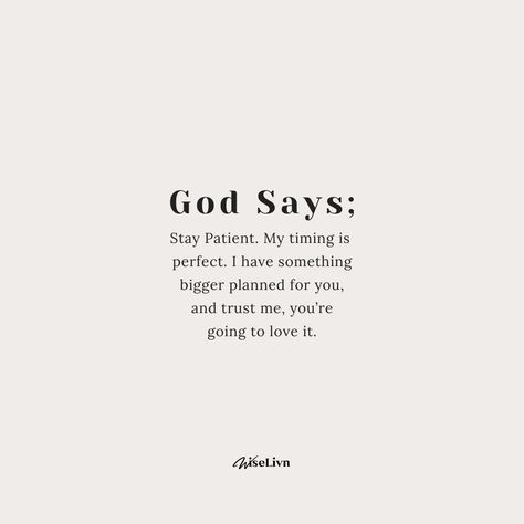 Stay patient. ⏳ My timing is perfect. I have something bigger planned for you, and trust me, you’re going to love it. 😉✨ #patience #goodthingscometothosewhowait #excitingnews #staytuned #cantwait #patienceisavirtue #somethingbigiscoming #trusttheprocess #positivevibes #bepatient Your Going To Make It Trust Me, Quotes About Patience And Love, Patients Quotes, Quotes On Patience, Quote Patience, 2025 Affirmations, Vision Board Success, Patience Love, Love Patience