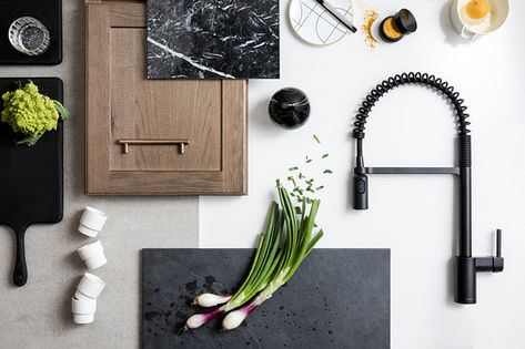 Quick Hits for Updated Kitchens and Baths | Lifestyle | Inspiration | MOEN Moen Align, Bar Farmhouse, Smart Faucet, Kitchen Suite, Kitchen Faucet With Sprayer, Galley Kitchens, Pull Out Faucet, Black Kitchen Faucets, Clean Technology