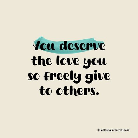 You deserve the same love you so freely give to others. 💖🌸 Make sure you’re filling your own cup too. Follow me for more self-love inspiration, and check out my shop in the bio! #youdeservelove #selflove #loveyourself #selfcare #mentalhealthmatters #positivevibes #fridayinspiration #mindfulliving #healingjourney #inspirationdaily You Deserve The Same Love You Give, You Deserve The Love You Give, I Deserve More Quotes, You Deserve The Best, Show Yourself, Love And Kindness, Care For Others, Self Concept, Same Love