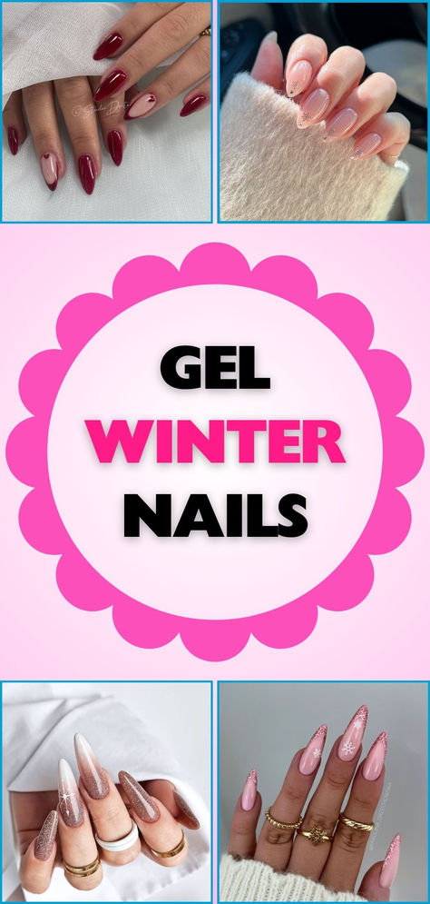 Explore stunning gel winter nail designs perfect for the season. From glittery tips to elegant snowflake patterns, these ideas elevate your winter style effortlessly. Pretty Gel Nail Ideas, Gel X Nail Designs Winter, Gel Winter Nail Designs, Winter Gel Nail Designs, Winter Nail Ideas Gel, Gel Nail Designs For Winter, Winter Gel Nails Ideas, January Gel Nails, Gel Winter Nails