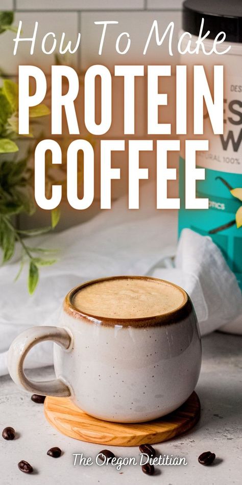 Wondering if you can put protein powder in coffee? The answer is yes and it's easier than you think with hot coffee and good protein powder! Make your mornings a little healthier with coffee and protein powder mixed together! Using vanilla, chocolate, or any flavor of protein powder you think you'll love, grab your blender and hot coffee, and voila! Hot coffee with protein powder takes less than 5 minutes and is delicious and smooth for a solid, energized morning! Coffee With Protein Powder, Protein Powder In Coffee, Protein Powder Coffee, Coffee Recipes Hot, Tasty Smoothies, Types Of Coffee Drinks, Workout Drinks, Collagen Coffee, Health Benefits Of Coffee