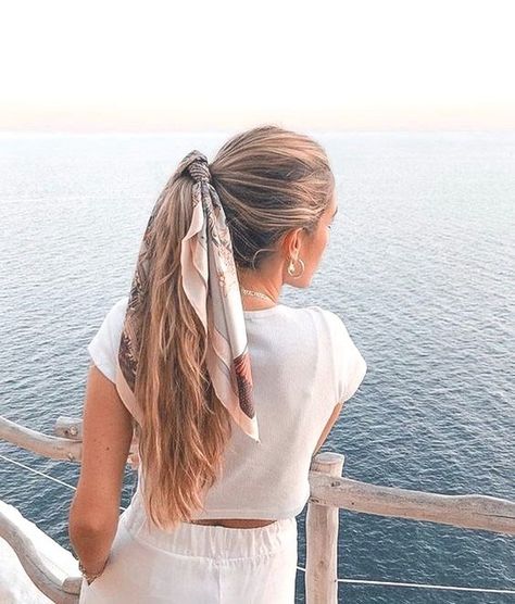 Lauren James on Instagram: “Just add sun...☀️ #LaurenJames” Hair In A Ponytail, Hair Scarf Styles, A Ponytail, Foto Poses, Good Hair Day, Scarf Hairstyles, Hair Day, Pretty Hairstyles, Hair Goals