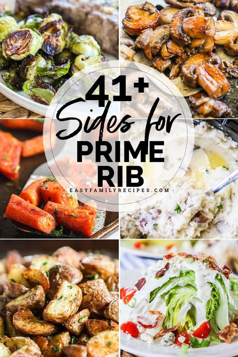 The ultimate list of side dishes for a Prime Rib dinner. Whether it is Christmas dinner, Thanksgiving, or another special occasion dinner! From vegetable sides for prime rib, to Prime Rib Chrismas Dinner Menu, to mouthwatering salads, this list covers a side for every occasion. If you are wondering what goes with Prime Rib for dinner, this list has you covered. Prime Rib Thanksgiving Dinner, Sides With Prime Rib, What To Serve With Prime Rib, Prime Rib Sides Christmas Dinners, Sides For Prime Rib, Prime Rib Christmas Dinner, Prime Rib Side Dishes, List Of Side Dishes, Prime Rib Sides