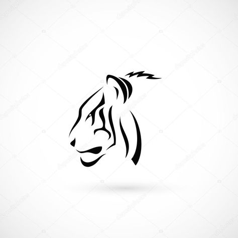 Tiger Tattoo Drawing, Small Tiger Tattoo, Lion Vector Illustration, Tiger Outline, Tiger Silhouette, Regard Animal, Drawing Designs, Tiger Tattoo Design, Tiger Logo