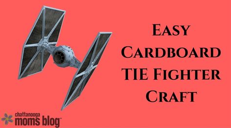 Calling all Star Wars fans! Read on to see how you and your kids can make your very own TIE Fighter craft! Tie Fighters Star Wars, Diy Tie Fighter, Star Wars Kids Crafts, Cardboard Spaceship, How To Make A Tie, Mandalorian Costume, Star Wars Bedroom, Star Wars Food, Star Wars Diy