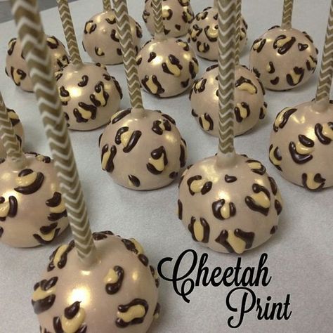 Cheetah Dessert Table, Cheetah 30th Birthday, Leopard Print Centerpieces, Cheetah Print Cake Pops, Leopard Cake Pops, Cheetah Print Strawberries, Cheetah Print Party Decorations, Cheetah Print Party Ideas, Two Wild Cake Pops