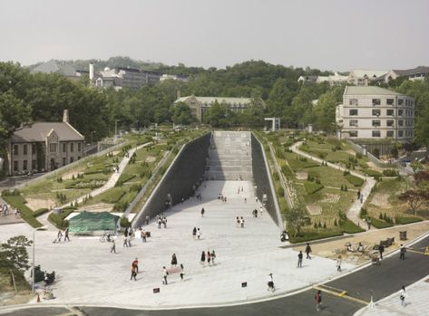 Ewha Womans University, Ramps Architecture, Master Thesis, Roof Architecture, Sky Garden, Zaha Hadid, Green Roof, Structural Engineering, Green Building