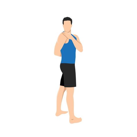 Man doing Standing Spinal Twist Pose l. Practice Katichakrasana l. Flat vector illustration isolated on white background Asana Yoga Poses, Asana Yoga, Flat Vector Illustration, Flat Vector, Yoga Asanas, Yoga Poses, The Man, Vector Art, White Background