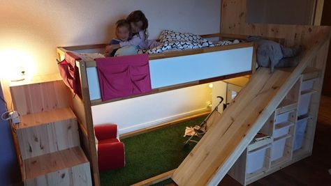 Kura Bed, Ikea Kura, Diy Ikea, Ikea Diy, Diy Lighting, Bunk Beds, Montessori, Loft Bed, Bedroom