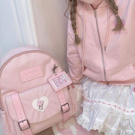 Sanrio Backpack, My Melody Cinnamoroll, Women Backpack Fashion, Kawaii Bags, Kawaii Backpack, Women Backpack Travel, Kuromi My Melody, Melody Cinnamoroll, Cartoon Backpack