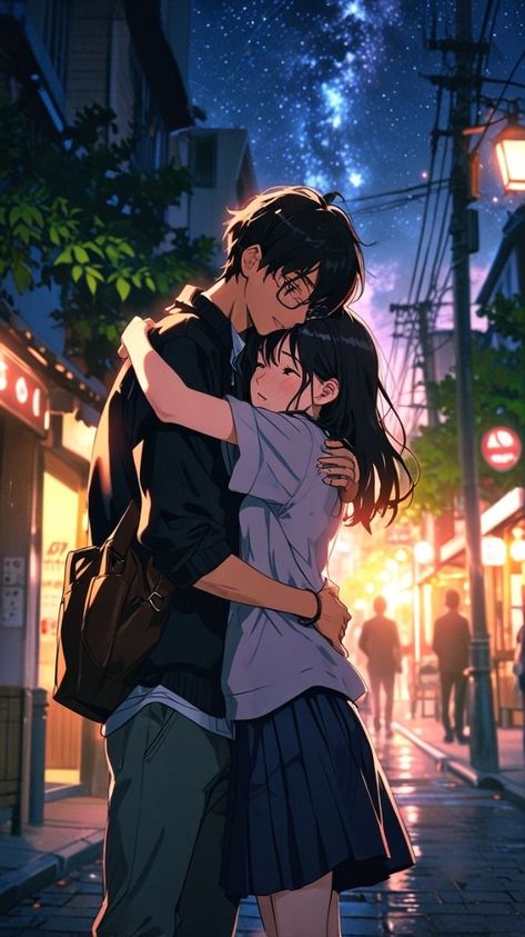 Back Hug Anime, Couple Pic Anime, Anime Couples Hugging, Animations Cartoon, Cute Animations Cartoon, Photo Manga, Usa Wallpaper, Romantic Artwork, Cute Owls Wallpaper