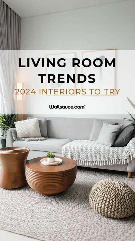 Discover 2024 Living Room Trends: Earthy Tones, Luxurious Metallics, and Cosy Raw Textures in Flexible Spaces Peek into 2024 - where international living room trends fuse earthy-toned palettes with a touch of luxury. Celebrate raw textures for cosiness, extravagantly integrate metallics, and embrace flexible, multifunctional spaces. Experience the future of home today! 2024 Living Room, Scandinavian Decor Living Room, Latest Living Room Designs, Latest Interior Design Trends, Living Wall Decor, Trends For 2024, Living Room Trends, Trendy Living Rooms, Furniture Trends