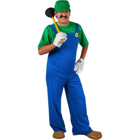 Luigi Best Mens Costumes, Luigi Costume, Great Costume Ideas, Video Game Costumes, Blue Overalls, Super Mario Brothers, Halloween 2015, Green Hat, Mario Brothers