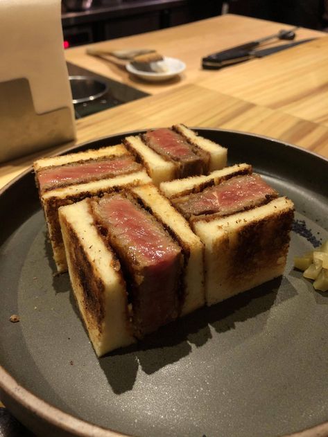 A5 Japanese Wagyu Sando in Taipei #food #meal #foods #healthyfood #keto Wagyu Sando, Wagyu Sandwich, Japanese Sando, Wagyu Recipes, Taipei Food, Japanese Wagyu, Eating Photography, Meat Love, Decadent Food