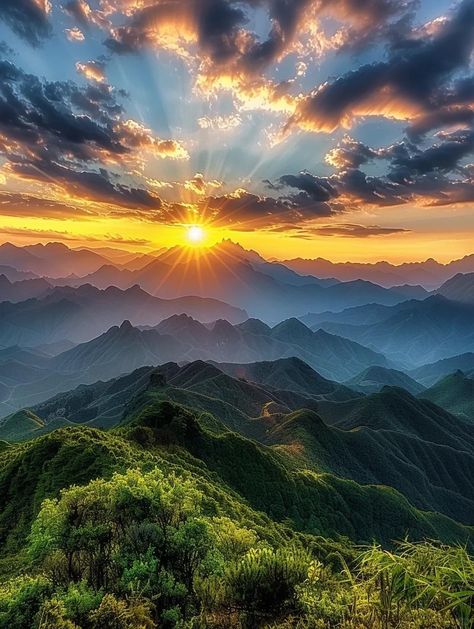 Sunrise Mountain Aesthetic, Pretty Landscape Pictures, Mountain Aesthetic Wallpaper, Countryside Paintings, Mountain Landscape Photography, Pastel Sunset, Beautiful Landscape Photography, Scenery Photography, Scenery Pictures