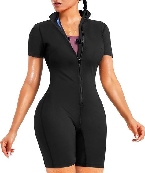 Junlan Sauna Suit for Women Full Body Jumpsuit Waist Trainers for Women Belly Fat Workout Sweat Suit Full Body Shapewear, Full Body Jumpsuit, Workout Sweat, Trainers For Women, Sweat Vest, Waist Trainers, Sauna Suit, Sweat Suit, Perfect Tan