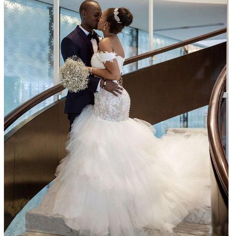 Tiered Tulle Wedding Dress, African Mermaid, Country Wedding Gowns, Plus Size Bridal Dresses, Big Wedding Dresses, Plus Size Bridal, Dresses African, Sheer Wedding Dress, Bridal Gowns Mermaid