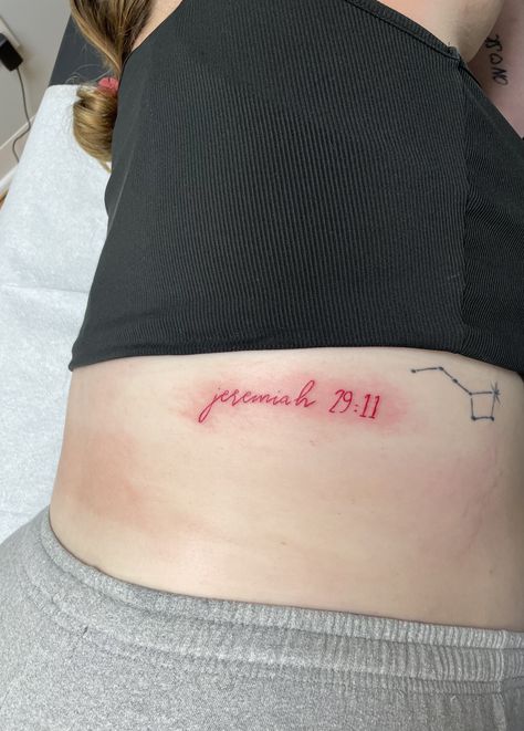 Red Ink Bible Verse Tattoo, Jer 29:11 Tattoo, Jeremiah 29 11 Tattoo Ideas, 29 11 Tattoo, Jeremiah 29 11 Tattoo, Bible Verse Tattoo, Jer 29 11, 11 Tattoo, Scripture Tattoos