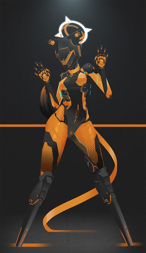 ArtStation - Commission, EchanisEnicha Warframe Art, Piskel Art, Cyberpunk Girl, Arte Robot, Cyberpunk Aesthetic, Arte Cyberpunk, Cyberpunk Character, Robots Concept, Robot Design