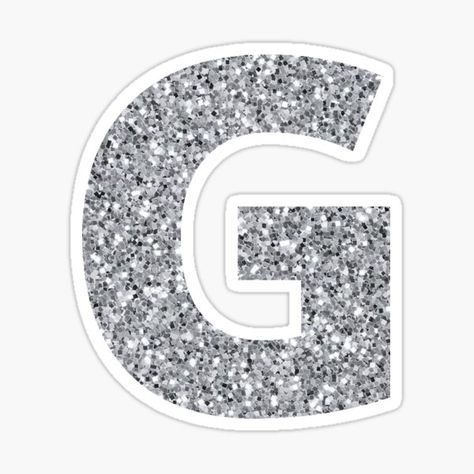 Millions of unique designs by independent artists. Find your thing. Silver Stickers Aesthetic, S Sticker Letter, Silver Letters Printable, Silver Monogram, Glitter Letters, Letter G, Letter Stickers, Decorate Notebook, College Gifts