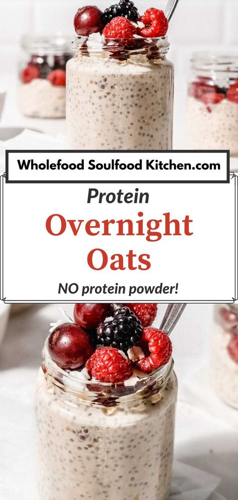 Dive into these Protein Overnight Oats, packing almost 30g of protein per serving without the use of protein powder. With just 6 simple ingredients and endless flavor variations, this nutritious delight ensures your mornings are both delicious and energized. Over Night Oats With Vanilla Protein Powder, High Protein Overnight Oats No Powder, High Protein Overnight Oats Without Protein Powder, Overnight Oats No Protein Powder, Overnight Oats Without Protein Powder, Overnight Oats With Protein Powder, Steel Cut Oats Overnight, Protien Powders, Best Whey Protein Powder