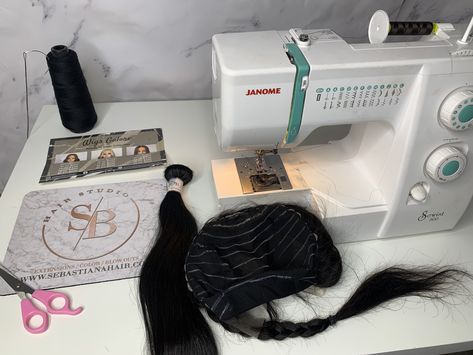 GLUELESS WIG MAKING | Sebastiana Wig Society Wig Making Aesthetic, Wig Maker Aesthetic, Wig Styling Tools, Wig Making Machine, Wig Making Tools, Wig Making Business, Gamer Makeup, Wig Kit, Curling Techniques