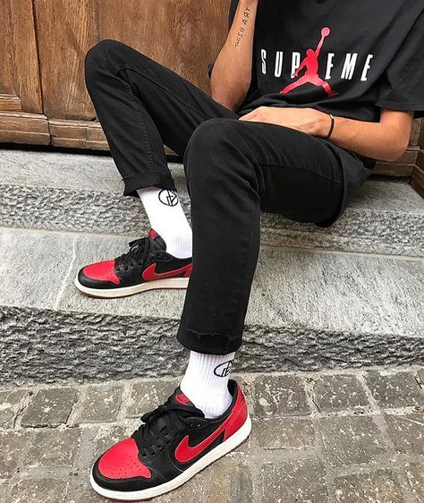 Supreme Jordan Tee || Air Jordan 1 Retro Low OG "Bred" Jordan 1 Low Reverse Bred Outfit, Jordan 1 Low Gym Red Outfit, Aj1 Low Outfit, Air Jordan Low Outfit, Air Jordan 1 Low Outfit Men, Jordan Low Outfit, Air Jordan Outfits Men, Jordan 1 Low Outfit Men, Air Jordan 1 Low Outfit Women