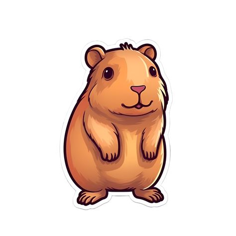 Capybara Cute Drawing, Pudu Deer, Capybara Clipart, Capybara Cartoon, Capybara Sticker, Cartoon Capybara, Sticker Clipart, Paintings Acrylic, Colorful Paintings Acrylic