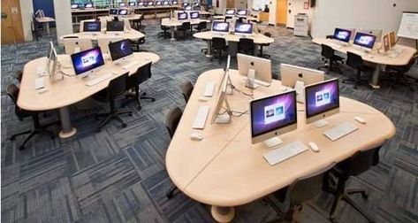 School Computer Lab Design, Computer Lab Design, Library Computer, Active Learning Classroom, School Computer Lab, Computer Classroom, Gallaudet University, Computer Tables, Design Conference