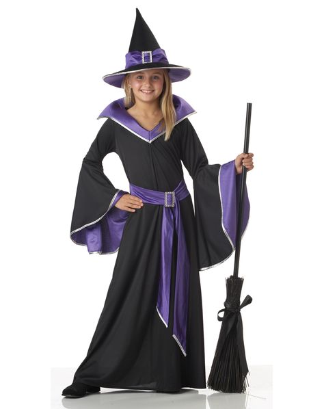 Incantasia Glamor Witch Child Costume - Spirithalloween.com Kids Witch Halloween Costume, Glamour Witch, A Witch Costume, Kids Witch Costume, Stylish Black Dress, California Costumes, Black Halloween Dress, Witch Dress, Hallowen Costume