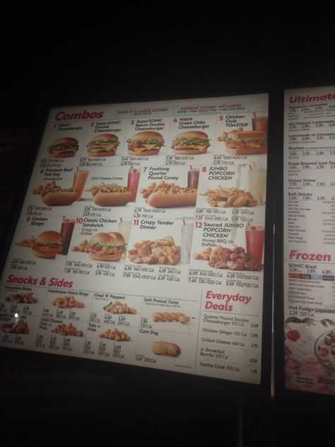 Sonic Menu, Green Chile, Cheeseburger, Sonic, Bacon, Chicken, Art