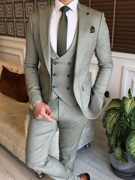 Wedding Groom Suit, Grey Slim Fit Suit, Grey Suit Men, Mens Wedding Attire, Groom Wedding Attire, Suit Tuxedo, Slim Fit Tuxedo, Wedding Suits Groom, Green Suit