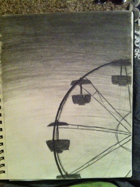 Ferris Wheel Sketch, Ferris Wheel Drawing, Wheel Drawing, 2024 Journal, Divergent Book, Journal Therapy, Inspiration Painting, Market Ideas, Art Journal Therapy