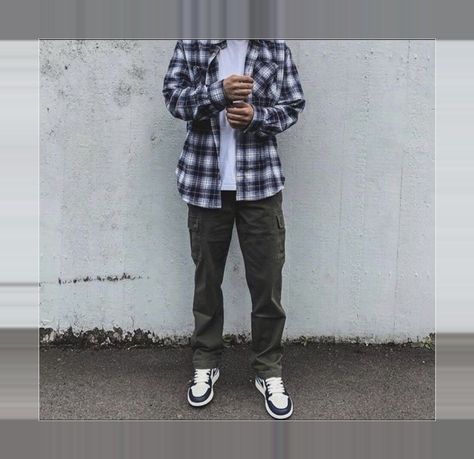 [Ad] 83 Must Have Green Cargo Pants Outfit Tricks To Try Out In All Season #greencargopantsoutfit Cuffed Cargo Pants Outfit Men, Flannel With Cargo Pants, Grey Flannel Outfit Men, Flanel Outfit Aesthetic Man, Flanel Outfit, Blue Flannel Outfit, Men Flannel Outfits, Green Flannel Outfit, Green Cargo Pants Outfit