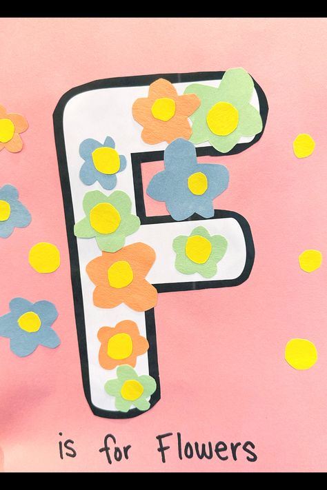 F is for Flowers! These letter of the week crafts are a fun way for toddlers, preschool, pre-k, or kindergarten kids to learn their alphabet and letter sounds! F Is For Flower Craft, Letter F Crafts For Toddlers, F Is For, Letter E Crafts For Toddlers, Letter F Crafts For Preschoolers, 3k Activities, Letter F Crafts, F Is For Flower, Letter Of The Week Crafts