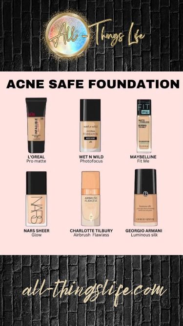 Skin-Friendly Glam: Top 6 Foundations for Acne-Prone Skin Foundation Acne Prone Skin, Best Foundation For Acne, Foundation For Sensitive Skin, Regular Skin Care Routine, Face Mapping Acne, Sensitive Acne Prone Skin, Acne Makeup, Best Foundations, Bad Acne