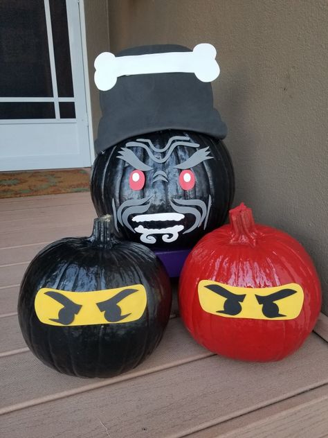 Ninjago Pumpkin Painting, Ninjago Pumpkin Carving, Ninjago Pumpkin, Ninja Pumpkin, Ninjago Halloween, Storybook Pumpkin, Story Book Pumpkin, Pumpkin Paintings, Pumpkin Painted