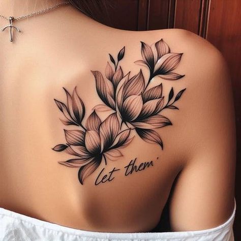 Tattoo Over Shoulder Women, Cap Shoulder Tattoo, Lotus Flower Upper Arm Tattoo, Cute Back Shoulder Tattoos For Women, Tattoo Ideas Female Chest For Women, Cover Up Tattoos For Women Back, Womans Shoulder Tattoo Ideas, Trampstamp Tattoo Cover Up, Girlie Tattoo Ideas