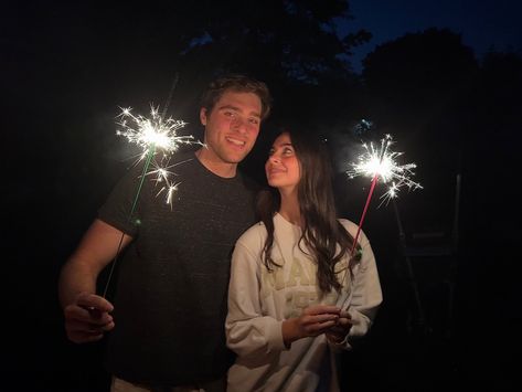 Summer, 4th of july, sparklers , back flash pic, white sweatshirt, night time, night photo, may, summer, birthday, dark aesthetic, low exposure, smile, girlfriend, boyfriend, couple photo Cute Sparkler Pictures 4th Of July, 4th Of July Bf Pics, Couple Poses 4th Of July, Fourth Of July With Boyfriend, Forth Of July Couple Pics, 4th Of July Sparklers, July 4th Couple Pictures, Couple 4th Of July Pictures, 4th Of July Pictures With Boyfriend