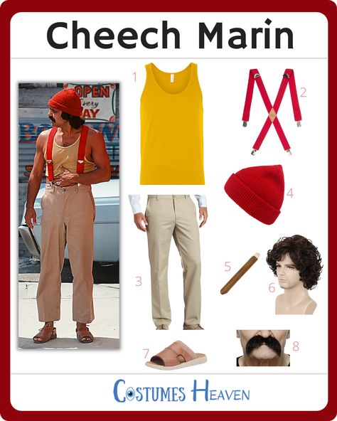 Cheech And Ching Couple Costume, Chic And Chong Costume, Cheech And Chong Costumes Women, Mustache Costume Ideas, Cheech And Chong Costumes Couples, Cheech And Chong Costumes, Mustache Diy, Mustache Costume, Partner Costumes