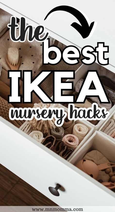 How to DIY IKEA furniture for baby's room. IKEA hacks perfect for the nursery. Ikea Kallax Nursery, Ikea Baby Room, Ikea Baby Nursery, Nursery On A Budget, Nursery Organization Diy, Ikea Nursery Hack, Nursery Unique, Affordable Nursery, Budget Nursery