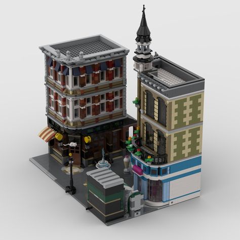 Lego Zoo, Lego Crafts, Bloxburg City, Lego Minifigure Display, News Stand, Lego Medieval, Lego Land, Big Lego, Ice Cream Shops