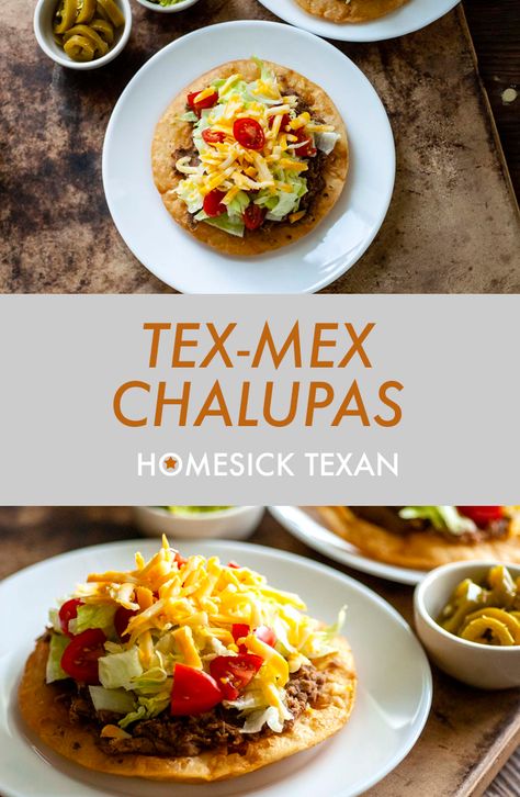 Bean Chalupa Recipe, Beef Chalupa Recipe, Tex Mex Dinner, Mexican Chalupas, Texas Foods, Chalupas Recipe, Mexican Chalupas Recipe, Texas Cuisine, Texan Recipes