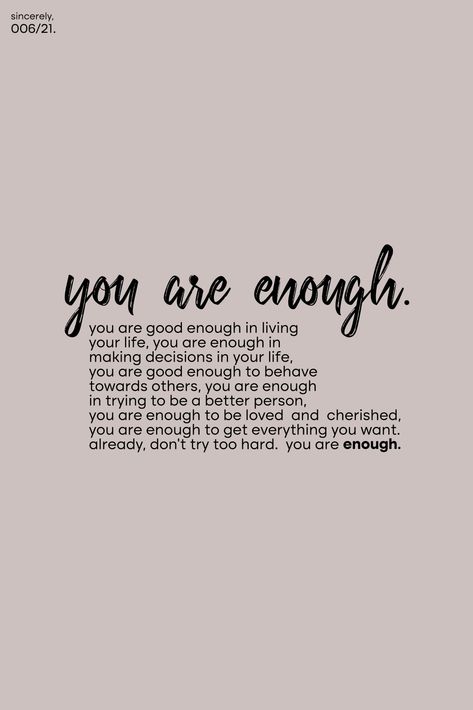 find motivation word or quotes here, i'll make a lot of motivation quotes for you all who need to read this words. Youre Enough, God Is Enough, Motivated Quotes, Motivation Words, God Says, Bio Quotes, You Are Enough, Instagram Bio, Try Harder