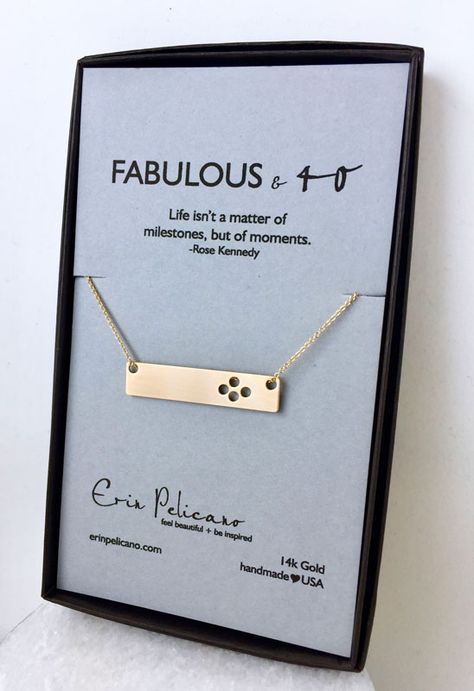 40th Birthday Bar Necklace, gift ideas for her 40th Birthday that she will love. Celebrate turning 40! Birthday Surprises For Her, Birthday Gift Friend, Surprise Ideas, 40th Birthday Gifts For Women, Birthday Necklace Gift, Birthday Bar, 30th Birthday Gift, Friend Birthday Gift, Gift Friend