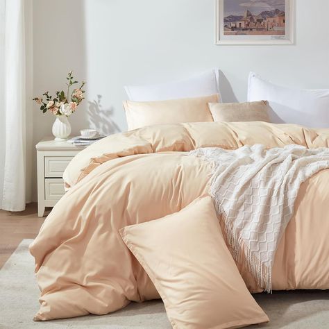 PRICES MAY VARY. Soft Queen Duvet Cover: This duvet cover set is made of premium polyester microfiber material. The duvet cover queen size is easy to iron, wrinkle free, fade resistant. The soft material provides a quiet, comfortable sleep, without any noise. Durability Design: This is a long-lasting duvet cover that you can use it with confidence, and the beige duvet cover queen provides the perfect balance between weight and warmth. Suitable for all season. Simple Design: The Cosybay queen duv Beige Duvet Cover, Beige Duvet, Beige Duvet Covers, King Size Duvet Covers, King Duvet Cover Sets, King Size Duvet, Queen Duvet Cover, Bed Linen Sets, Full Size Bed