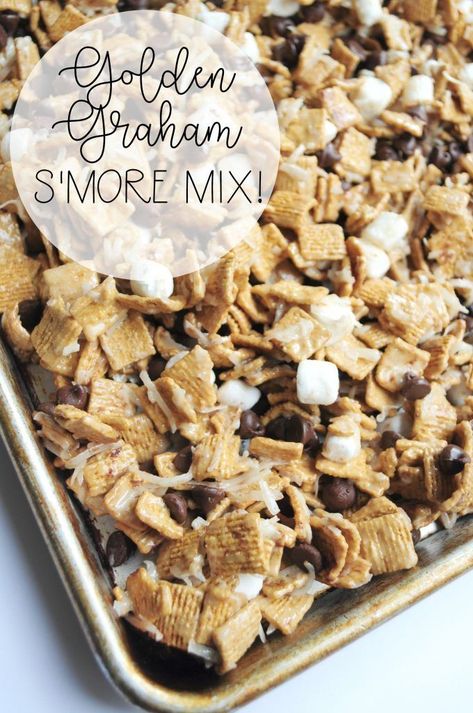 Golden Grahams, Smores Dessert, Smores Cupcakes, Chex Mix Recipes, Snack Mix Recipes, Chex Mix, S'mores, Köstliche Desserts, Yummy Sweets