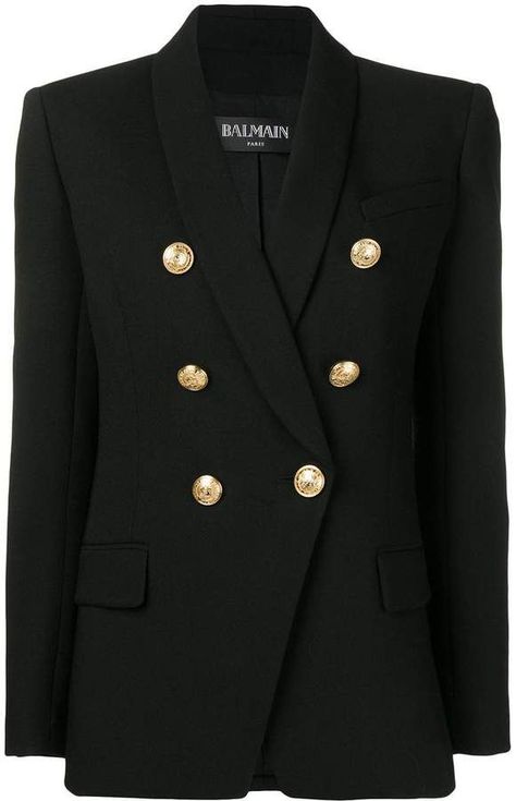 757f843a169cc678064d9530d12a1881desc50534185ri Double Blazer, Military Inspired Jacket, Balmain Blazer, Classic Wardrobe Staples, Blazer Designs, Tailored Blazer, Military Inspired, Breasted Blazer, Double Breasted Blazer